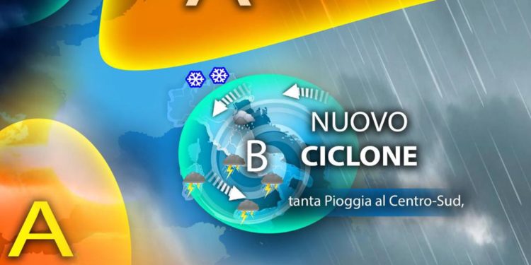 Meteo, ancora un ciclone e pioggia al Centro-Sud