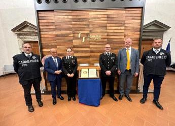 Lettera di Vasari rubata nel 2001 ritrovata dai carabinieri a Londra