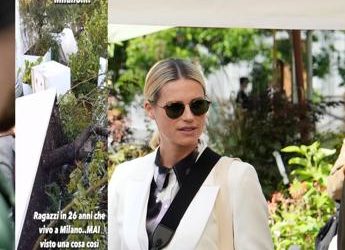 Michelle Hunziker mostra il terrazzo distrutto da temporale: “Mai vista cosa così”