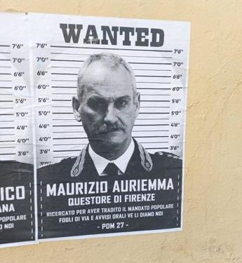 Manifesti con volto Questore Firenze e scritta ‘Wanted’, solidarietà del Sindacato Polizia