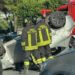 Incidente Roma, auto si ribalta su via Cristoforo Colombo