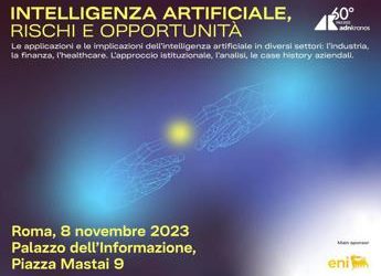 Intelligenza artificiale, rischi e opportunità: l’8 novembre evento Adnkronos