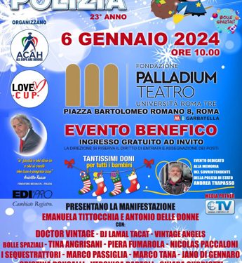 Epifania: la ‘Befana In… Polizia’ quest’anno arriva in moto al Teatro Palladium di Roma