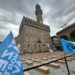 Flash mob Uil a Firenze contro infortuni con 200 bare di cartone