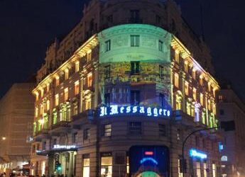 Il Messaggero celebra il Giubileo con un videomapping sulla facciata