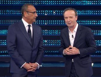 Benigni, lo show a Sanremo: “Musk ama il Festival, è innamorato di Giorgia”