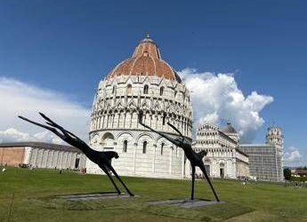 Due cavalli volanti ‘atterrano’ in Piazza dei Miracoli