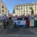 Gaza, davanti alla sinagoga di Roma flashmob in risposta al corteo Propal: “Hamas si arrenda”