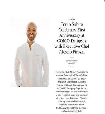 Singapore: Torno Subito celebra il primo anniversario con un tocco italiano