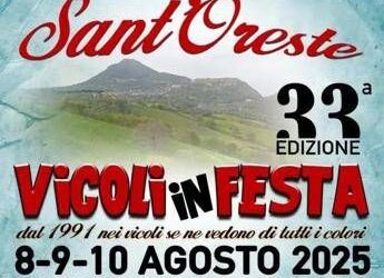 ‘Vicoli in Festa’, dall’8 al 10 agosto nel centro storico di Sant’Oreste