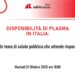 Disponibilità di plasma in Italia – Talk Adnkronos diretta domani dalle 10