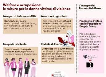 Violenza su donne, Consulenti lavoro: impegno con Fond. Doppia Difesa, ecco opuscolo informativo con misure per aiuto
