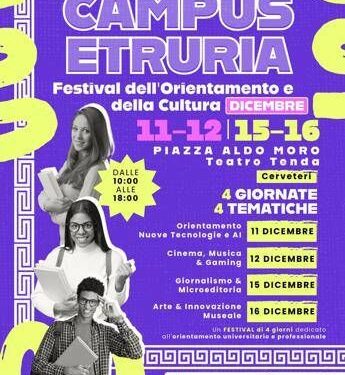 A Cerveteri il Festival “Campus Etruria” rivolto ai giovani