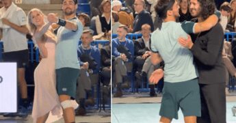 Fognini-Lini, dalla pista di Ballando al campo da tennis: lo show tra un match e l’altro