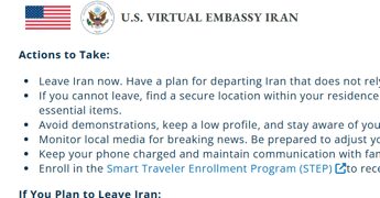 ‘Abbandonate l’Iran’. Il messaggio dell’ambasciata Usa, attacco imminente?