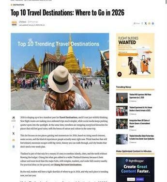 Tailandia: Sardegna tra le mete di viaggio più trendy del 2026 secondo i nuovi trend globali