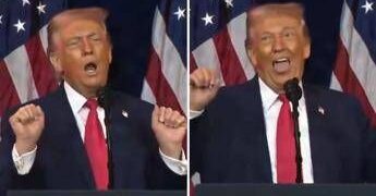 Trump e l’imitazione dell’atleta transgender: “Mia moglie non vuole”