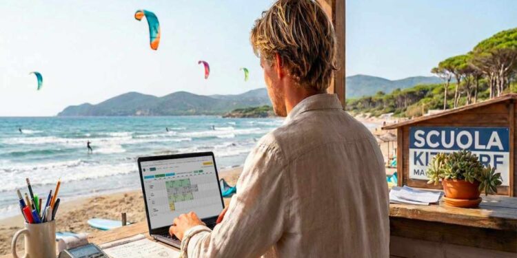 Gestionale per scuole di kitesurf: come organizzare corsi, istruttori e prenotazioni senza stress