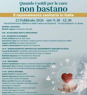 Cure sempre meno universali, 23 febbraio primo rapporto su razionamento implicito