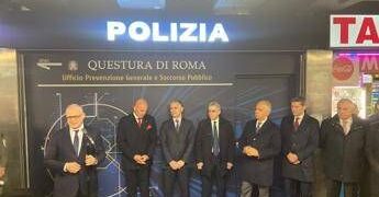 Roma, alla stazione Termini primo ufficio PolMetro, inaugurazione con Piantedosi
