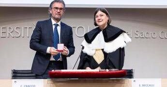 Lo chef Carlo Cracco all’apertura dell’anno accademico dell’Università Cattolica sede Piacenza-Cremona