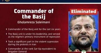 Raid israeliano a Teheran: ucciso il capo dei Basij Gholamreza Soleimani