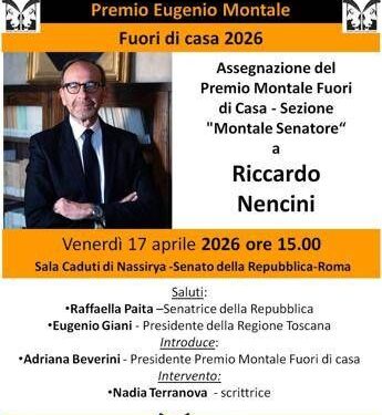 Il Premio ‘Montale Fuori di Casa’ a Riccardo Nencini
