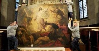 Restauro della Trasfigurazione di Tiziano per l’altare maggiore di San Salvador