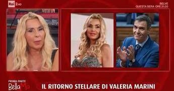 Valeria Marini e la chat con Sanchez: “Io gli ho scritto. Ha risposto? No”