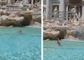 Roma, si tuffa nella fontana di Trevi e poi si vanta sui social. Multa da 450 euro per una turista
