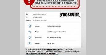Email truffa su rimborsi, l’alert del ministero della Salute: “Non cliccare su link”