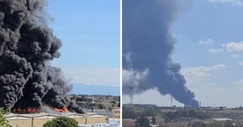 Mantova, incendio in stabilimento chimico: colonna di fumo visibile a distanza