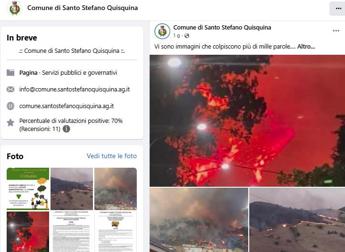 Agrigento, vasto incendio raggiunge centro abitato di Santo Stefano di Quisquina: evacuate decine di abitazioni