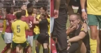 Rissa nel match amichevole, l’arbitra finisce k.o.
