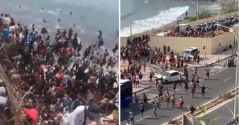 Spagna, emergenza migranti a Ceuta: migliaia entrano dal Marocco in poche ore