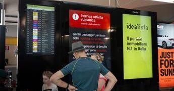 Aeroporto di Catania, scende l’allerta per l’Etna: voli sospesi fino alle 14