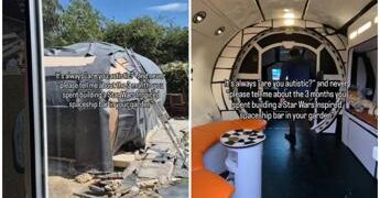 È fan di Star Wars e costruisce un’astronave… in giardino