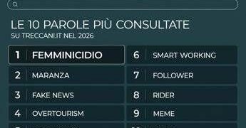 ‘Femminicidio’ è la parola più cercata su Treccani nel 2026