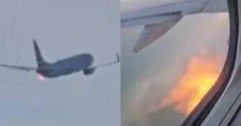 Fiamme da un aereo American Airlines dopo il decollo e atterraggio d’emergenza: “Uccelli hanno colpito il motore”