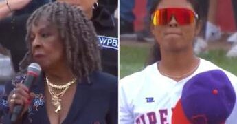 Il baseball femminile rinasce, ma l’inno da incubo è il vero show