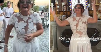 La lascia 7 giorni prima del matrimonio, lei festeggia comunque… con l’abito da sposa