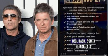 Oasis in Italia, Polizia avverte: “Attenzione a truffe online sui biglietti”