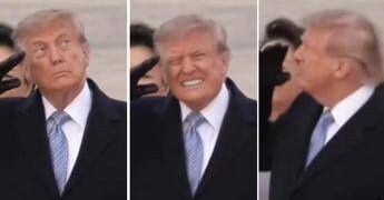 Trump accoglie Xi, passa il jet e il presidente americano ‘si spaventa’